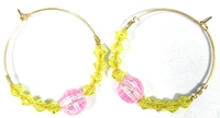 NIBRAS Yellow Tyre-Cut Crystal Seed Hoop Earrings - B09KBG656L, 3 gm, 4cm x 4cm x 1cm